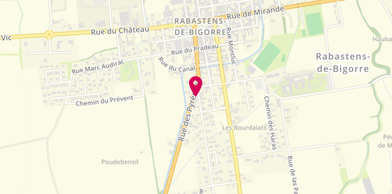 Plan de Ambulances et Taxis Mathieu, 45 Rue des Pyrenees, 65140 Rabastens-de-Bigorre