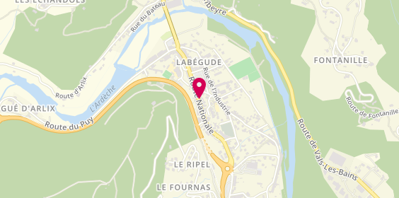 Plan de Auzas Père et Fils (Taxi - Ambulance à Labégude en Ardèche 07), 61 Route Nationale, 07200 Labégude