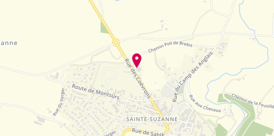 Plan de Ambulances Taxi Lamy, 24 Zone Artisanale Rue des Coëvrons, 53270 Sainte-Suzanne-et-Chammes